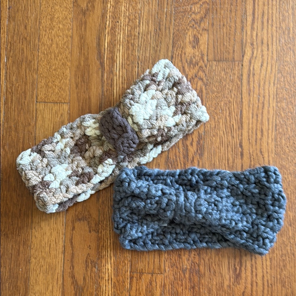 Old Navy Blue and Brown Hair Accessories Cozy Knit Headbands